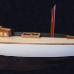 H011 Shamrock Brown/White Painted Half-Hull Model Boat Yacht Handmade 